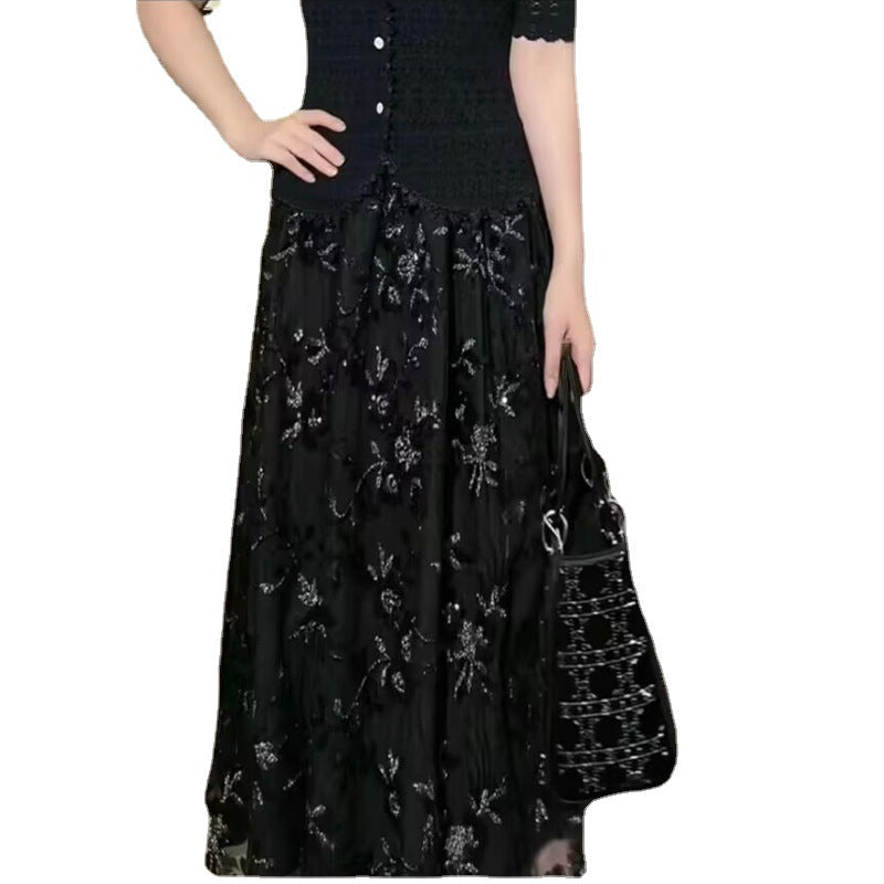 Dame Elegant blondekjole med blomstermønster og gennemgående knapdesign Stilla