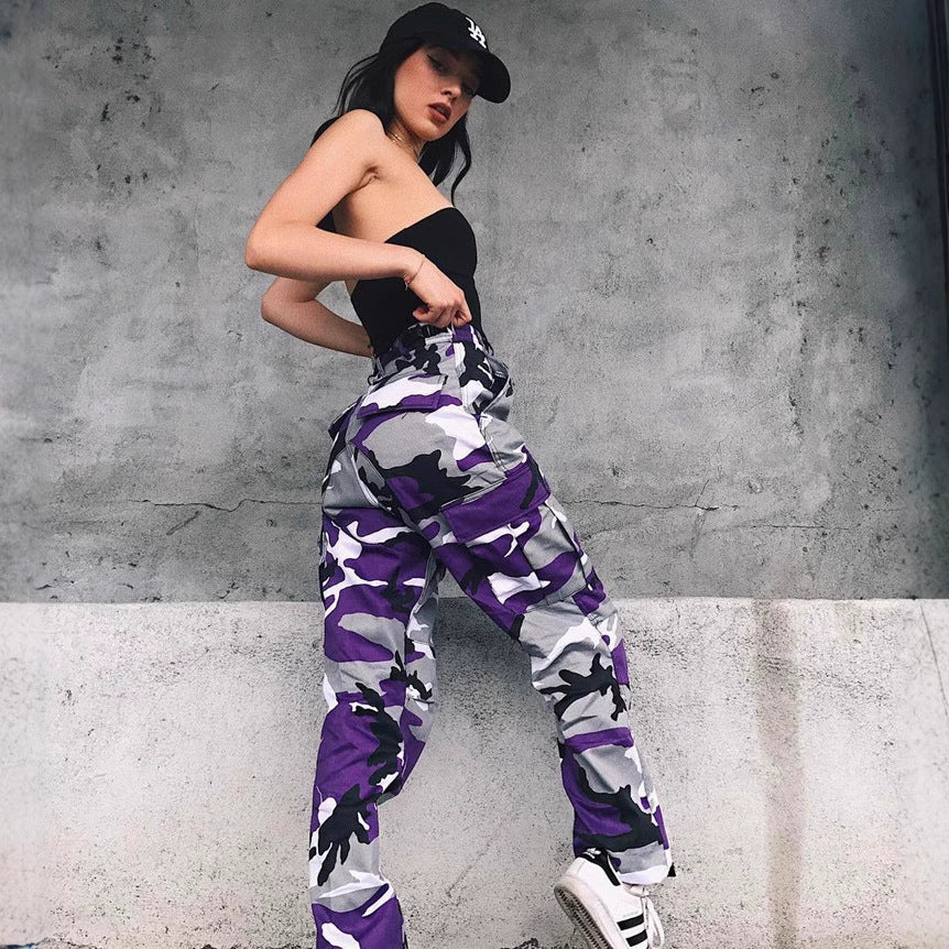 Dame Camo Utility Cargo Bukser Stilla