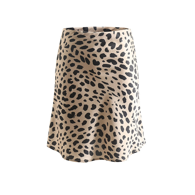 Dame A-linje nederdel med dyreprint Stilla