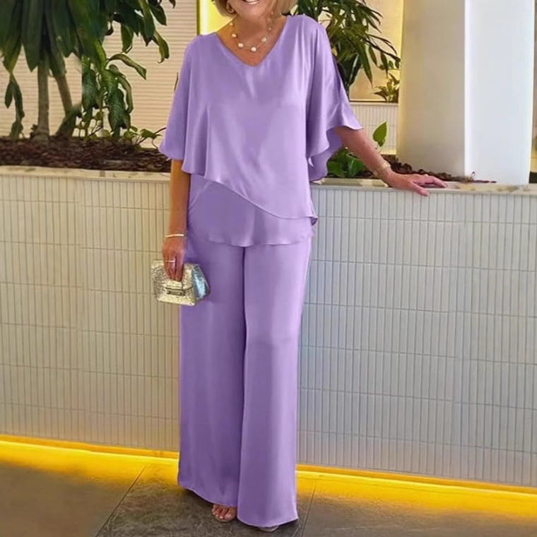 Dame jumpsuit med elegant lagdeling og generøs pasform Stilla
