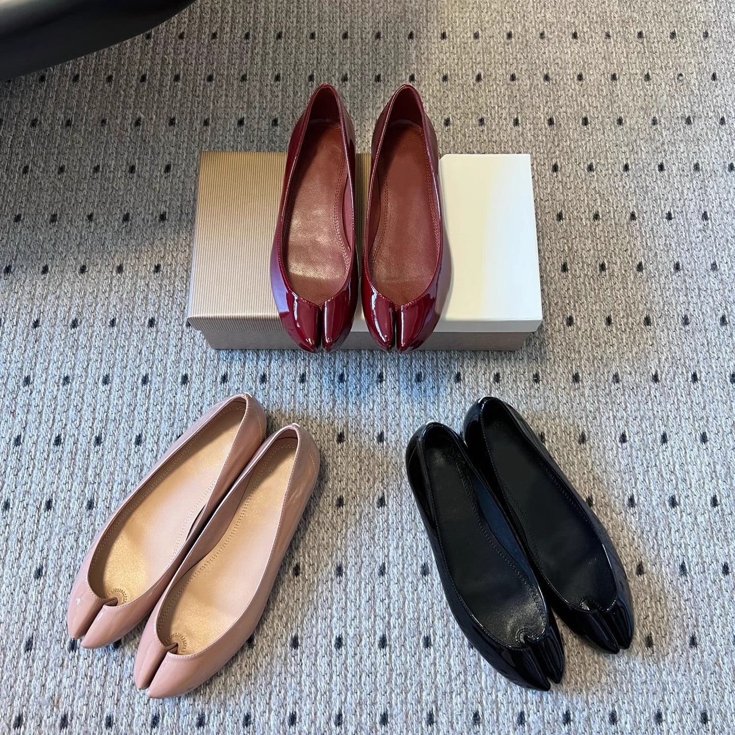 Dame Elegant Patenteret Læder Ballerina Flats Stilla