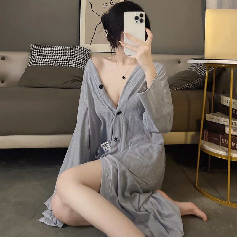 Femme Knap-Up Hygge Kjole Stilla