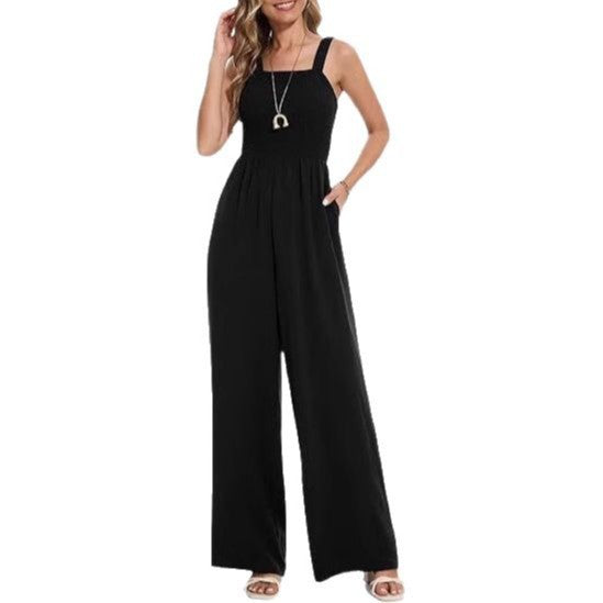 Dame jumpsuit med bred ben og smal overdel Stilla
