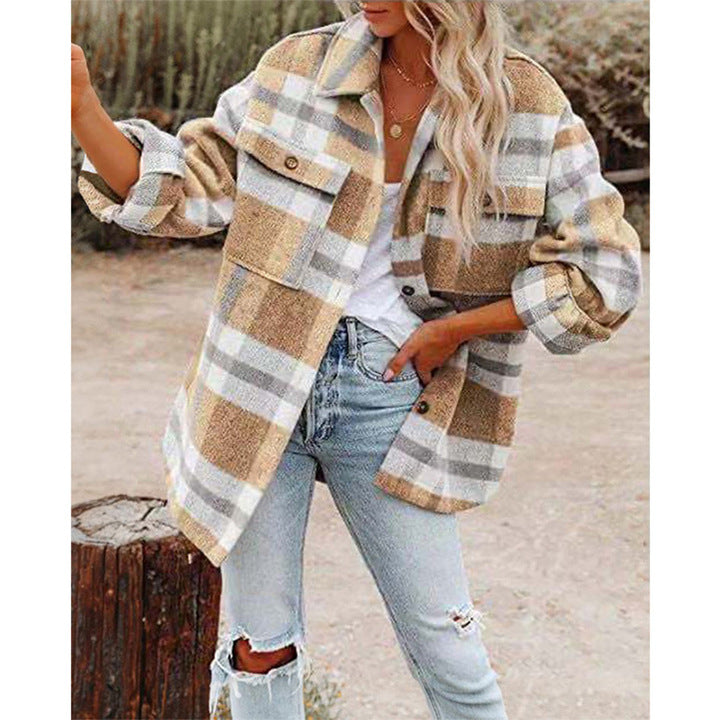 Dameternetternet Flanneljakke i lagdelt look Stilla