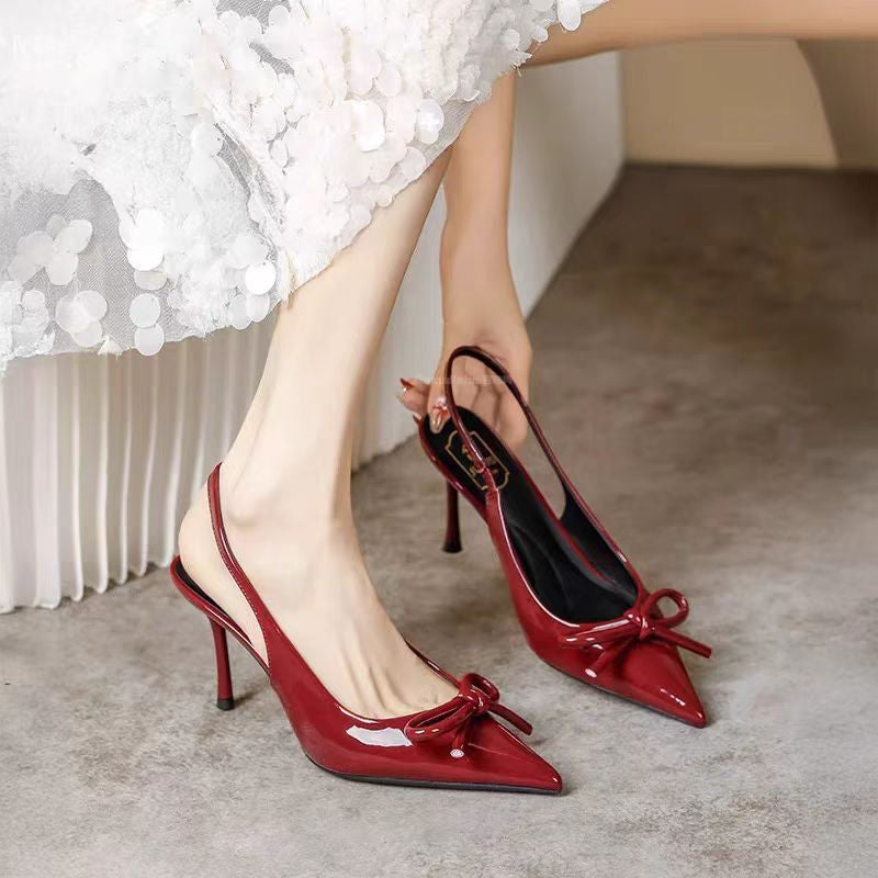 Femme Slingback spidse hæl sko med sløjfedetalje Stilla