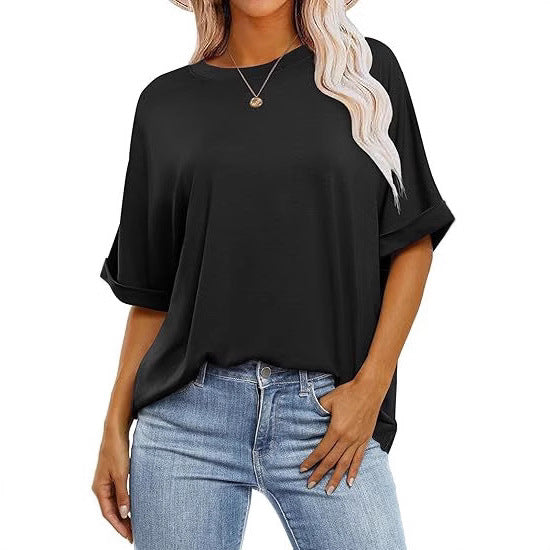 Dame casual kortærmet bluse med afslappet snit Stilla