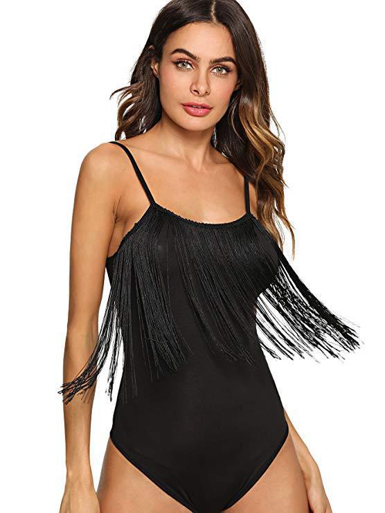 Dame Bodysuit med franse-detaljer Stilla