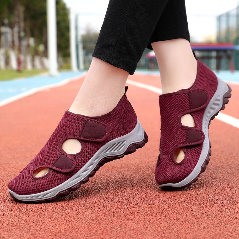 Dame Fleksible Slip-On Sportssko med åndbart netdesign og dæmpende sål Stilla