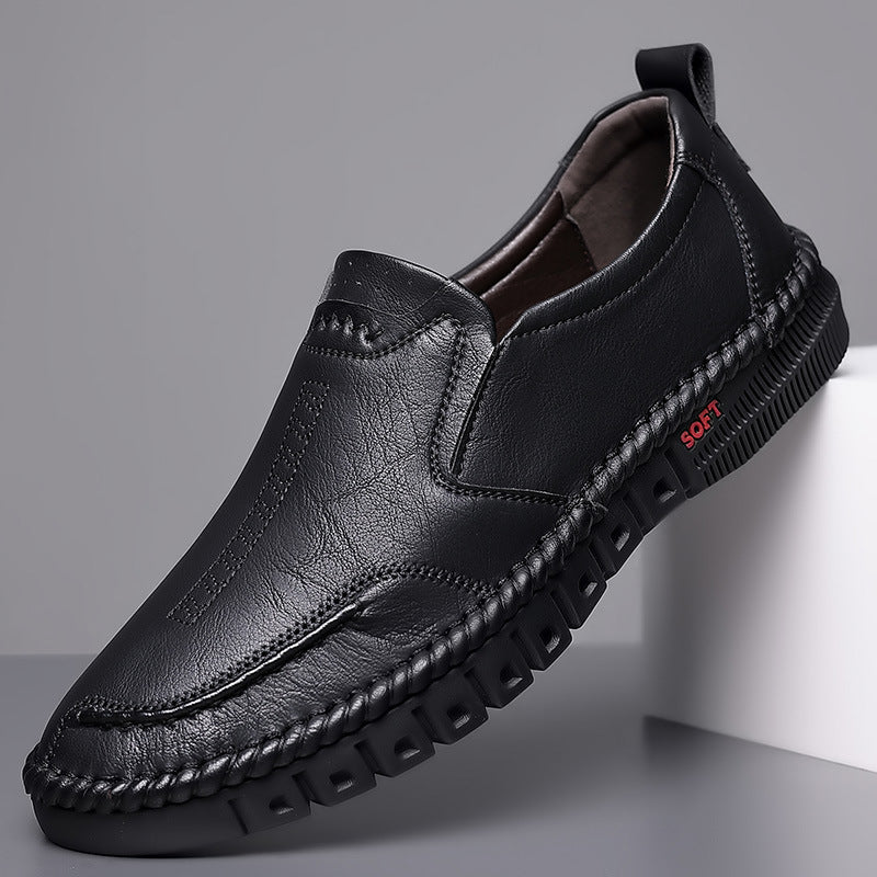 Herren slip-on sko i læder med blød sålkonstruktion Stilla
