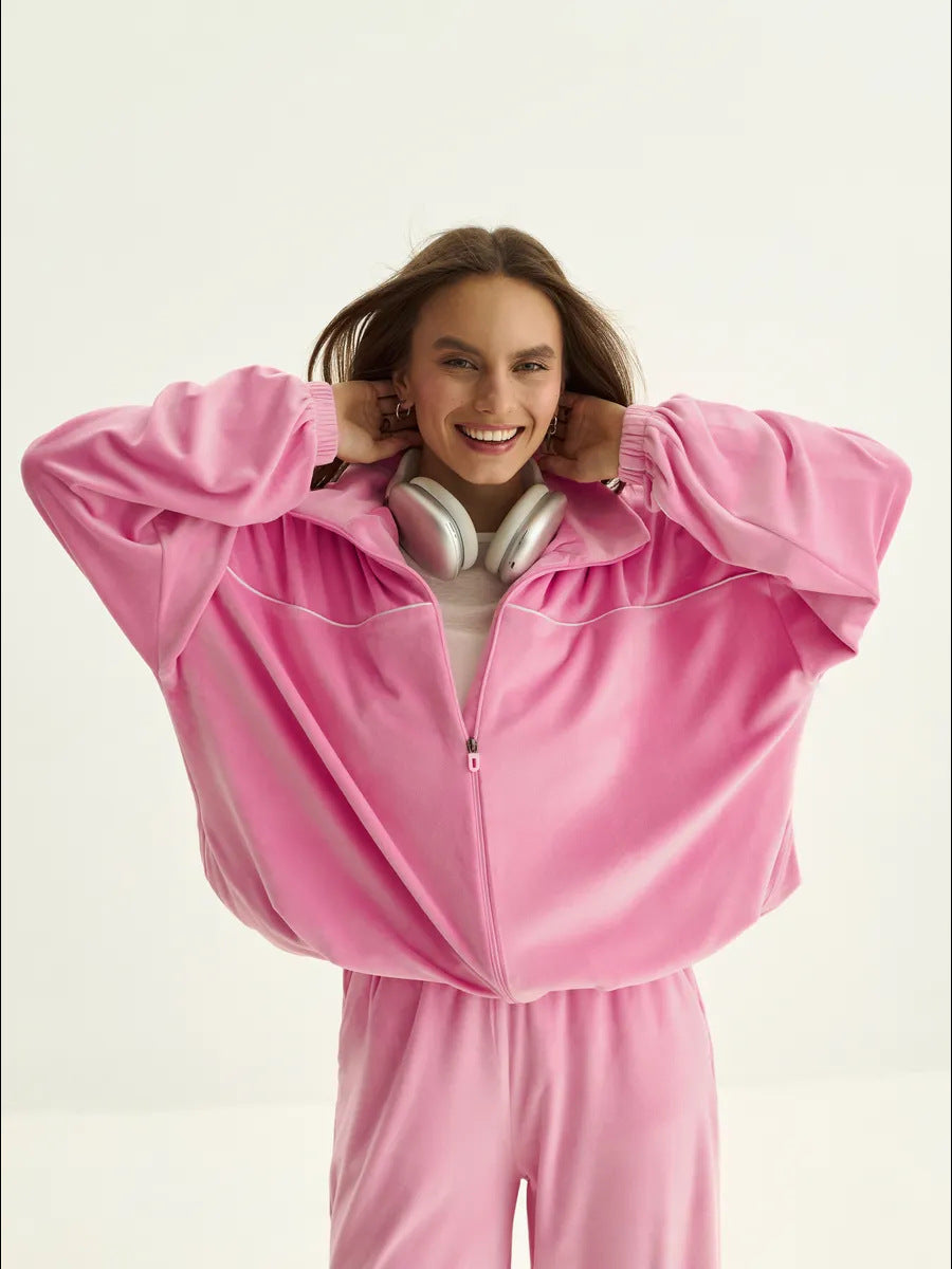 Dame afslappet fleecejakke med høj krave Stilla