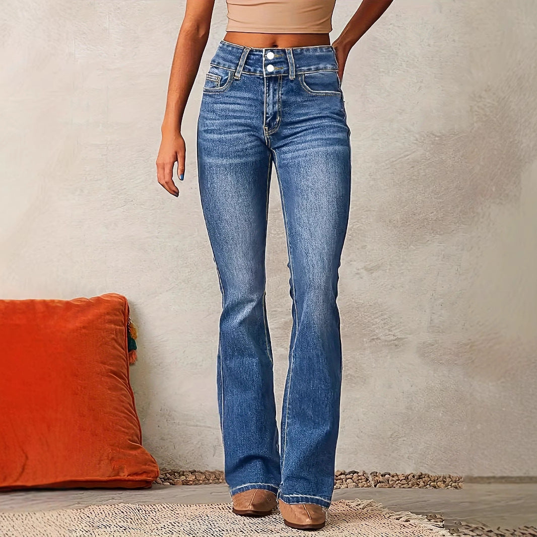 Dame Bootcut Jeans med høj talje og moderne vask Stilla