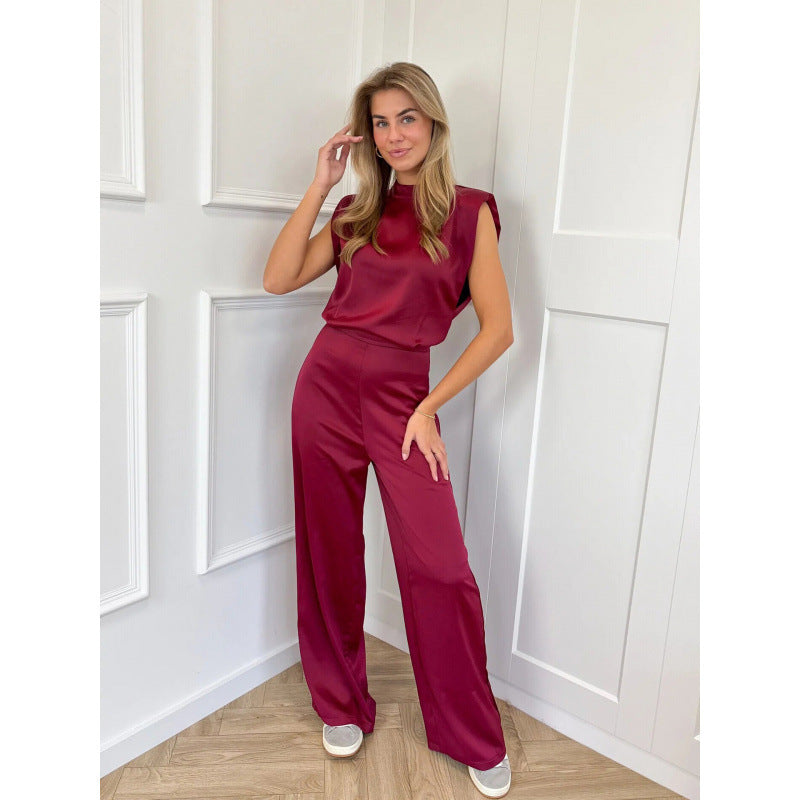 Damer elegant jumpsuit med bredt ben og ærmeløs skæring Stilla