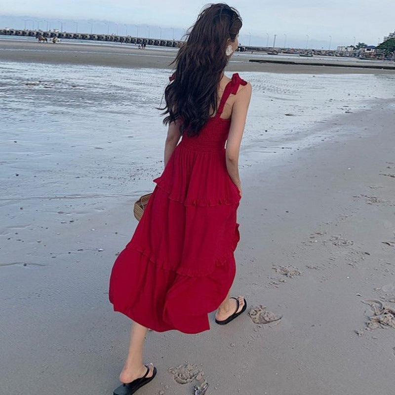 Dame Flirty Rufflesommerkjole med justerbare stropper Stilla