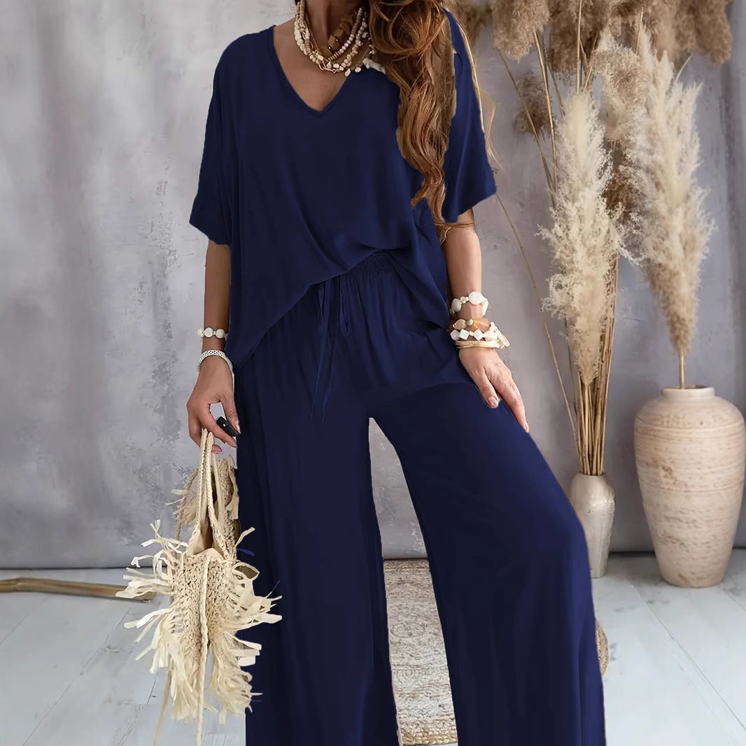 Dame afslappet jumpsuit med bred pasform og elastisk talje Stilla