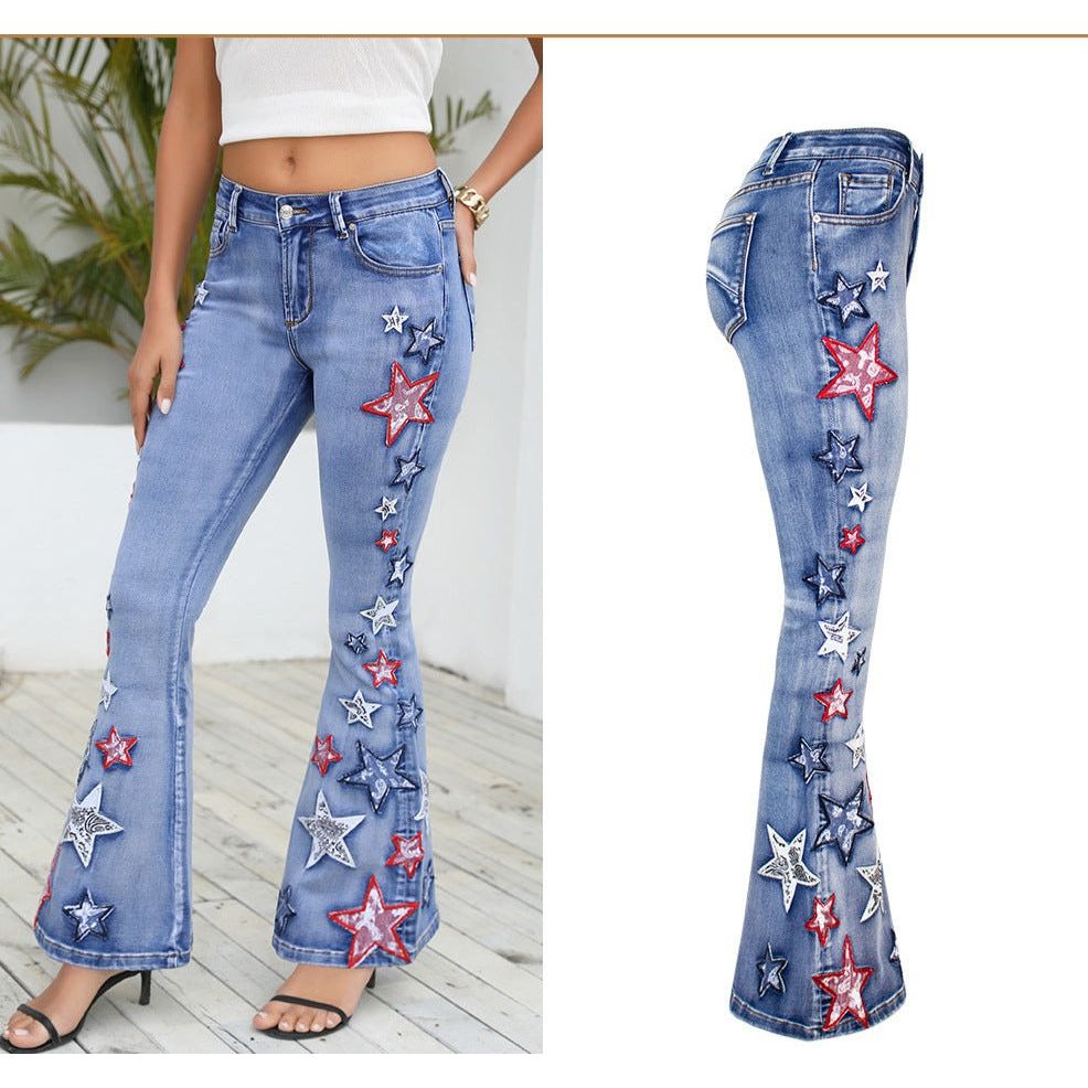 Stilla | Bredde ben Denim Flare Bukser