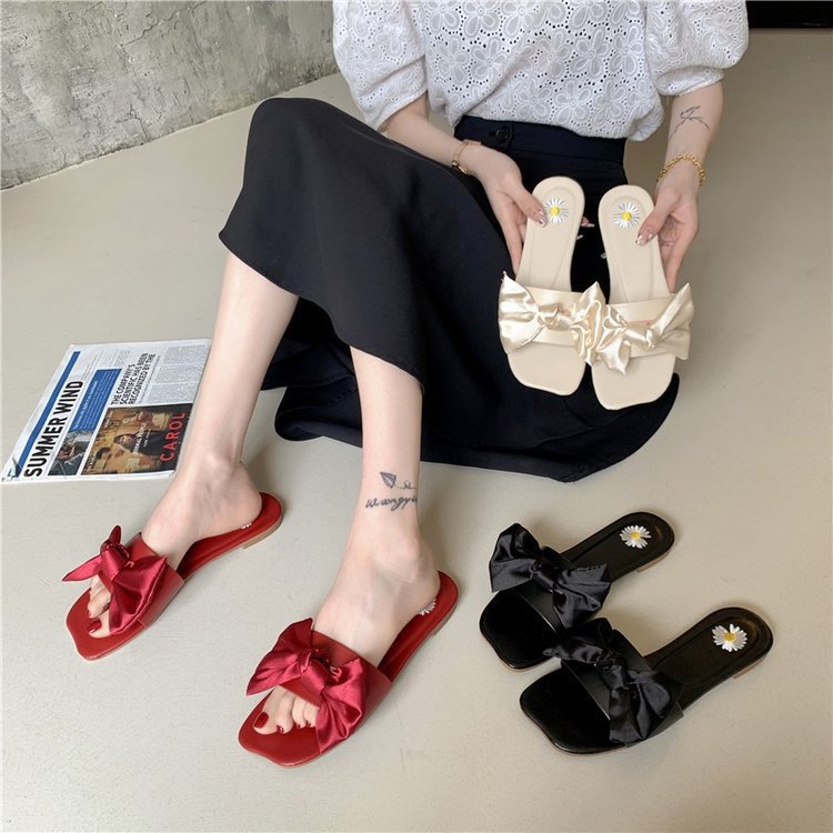 Dame Elegant Slippers med Sløjfe-design Stilla