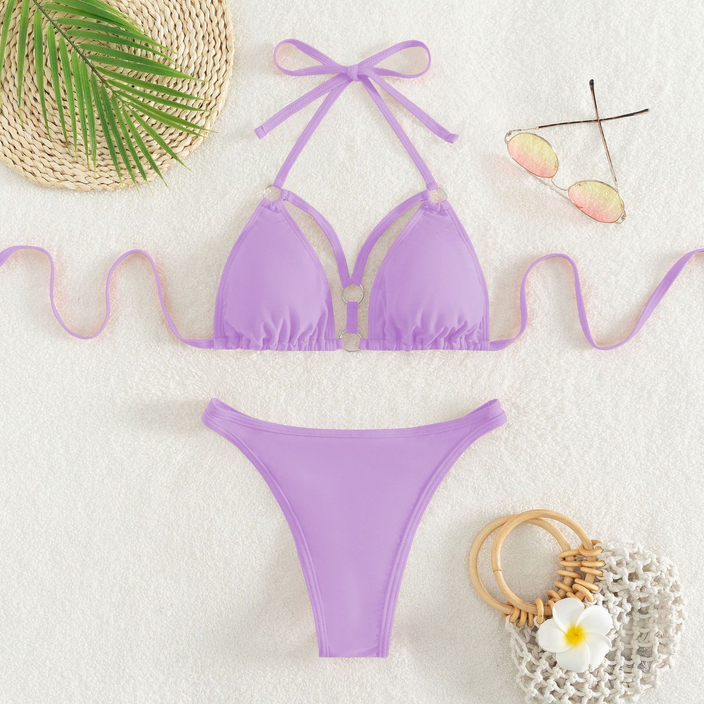 Dame Triangel-Bikini-Sæt med chic bære-system og elegante accent-detaljer Stilla