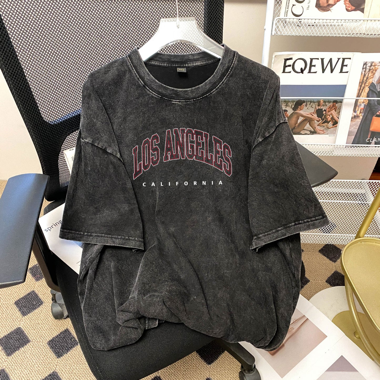 Dame Oversized T-shirt med Los Angeles tryk Stilla