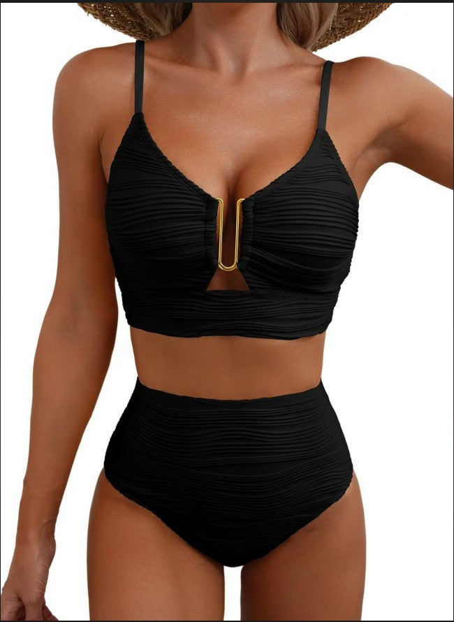 Dame Højtaljede Rib-Bikini-Sæt Stilla 1750840330