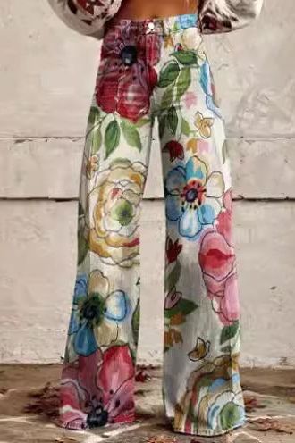 Stilla | Casual Floral Bred Bukser