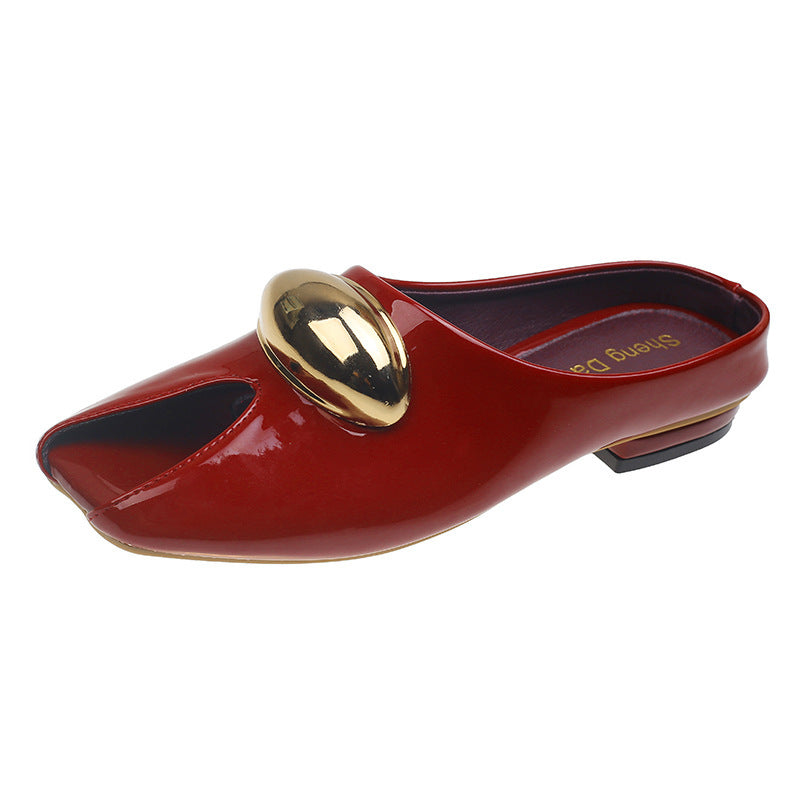 Dame Åbne Tå Slides med dekorativ metallic-accents Stilla