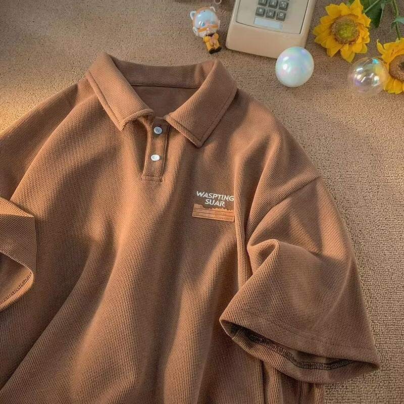 Herre Polo Shirt med struktureret materiale og modigt logo Stilla