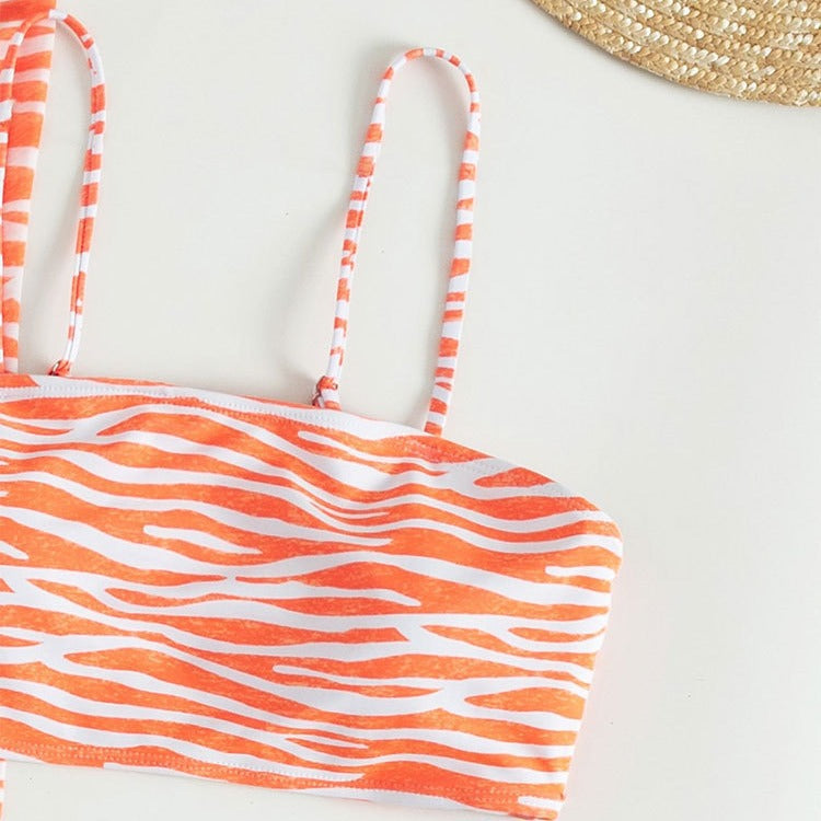 Dame To-delt Zebra-print Badetøj Sæt Stilla