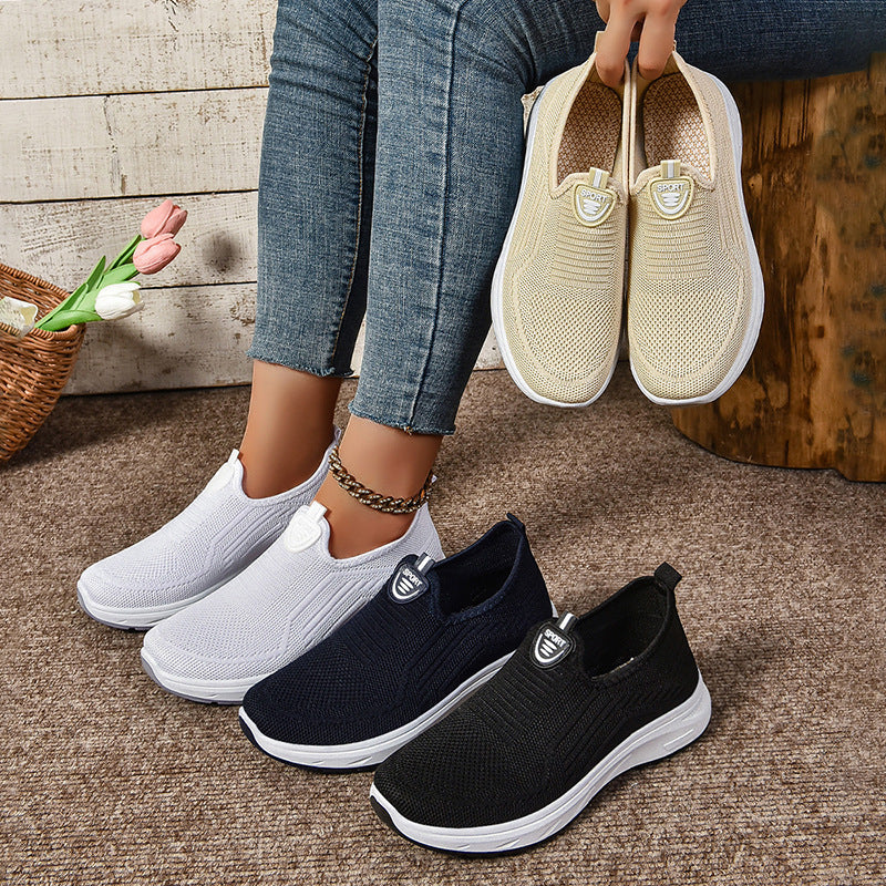 Dame Behagelige Slip-On Sport Sneakers med elastisk Overdel og fleksibel Sål Stilla