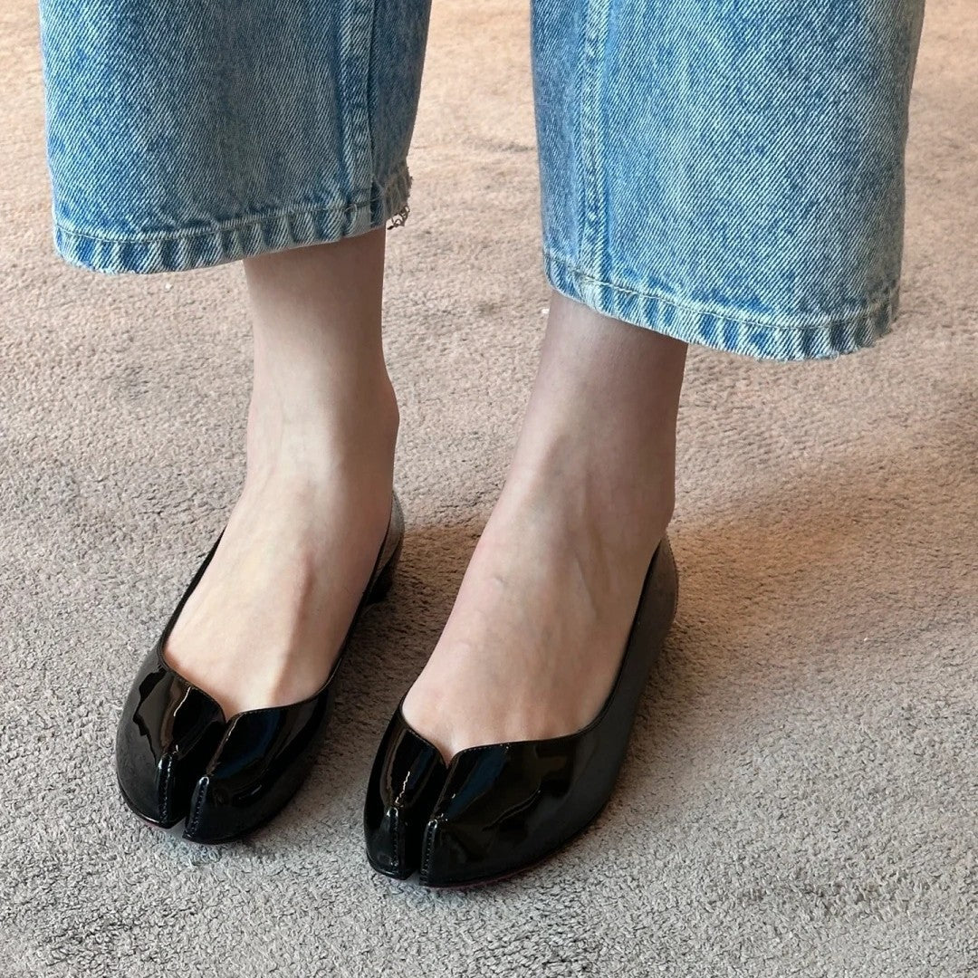 Dame Læder Ballerina Flats med spidst tådesign Stilla