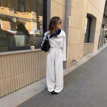 Dame elegant jumpsuit med bredt ben og karakteristisk krave Stilla