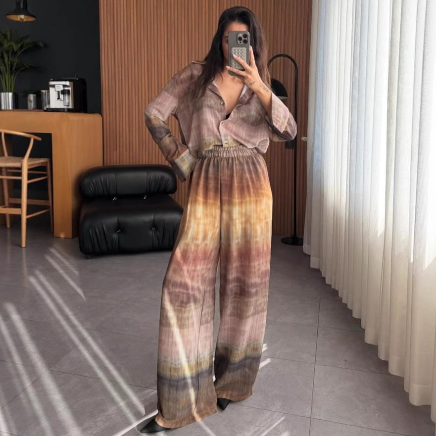 Dame Elegant og afslappet jumpsuit-sæt med højhalset krave og bredt ben Stilla
