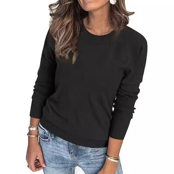 Dame afslappet sweater med struktureret design og rund halsudskæring Stilla
