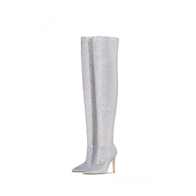 Femme Over-the-Knee Glitter Stiletto Støvler Stilla