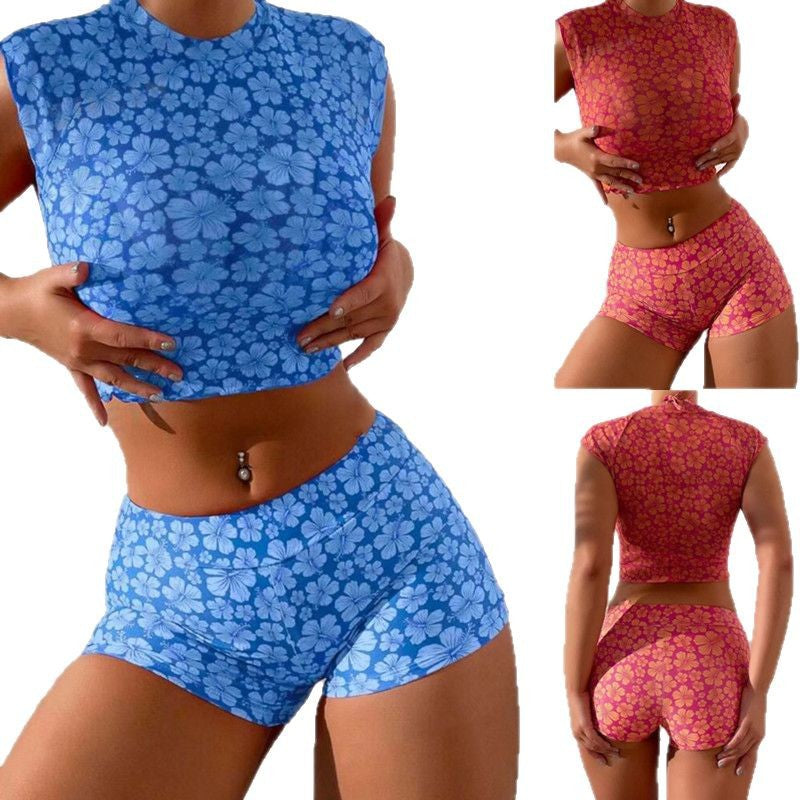 Dame Badetøj Sæt med ærmeløs top og shorts Stilla