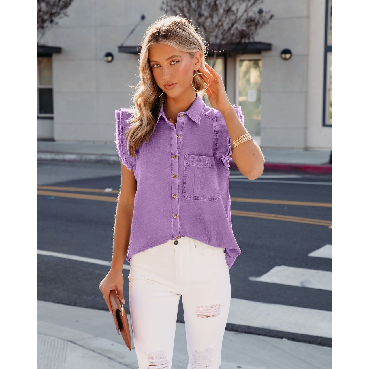 Stilla | Revnet Denim Casual Skjortejakke
