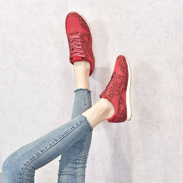 Dame Sneakers med glitrende overmateriale Stilla