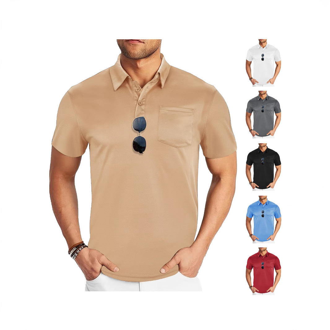 Herrer Polo-Shirt med åndbar struktur og praktisk brystlomme Stilla