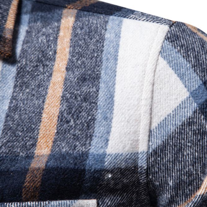 Herre flannel skjorte med ternet mønster og praktiske brystlommer Stilla