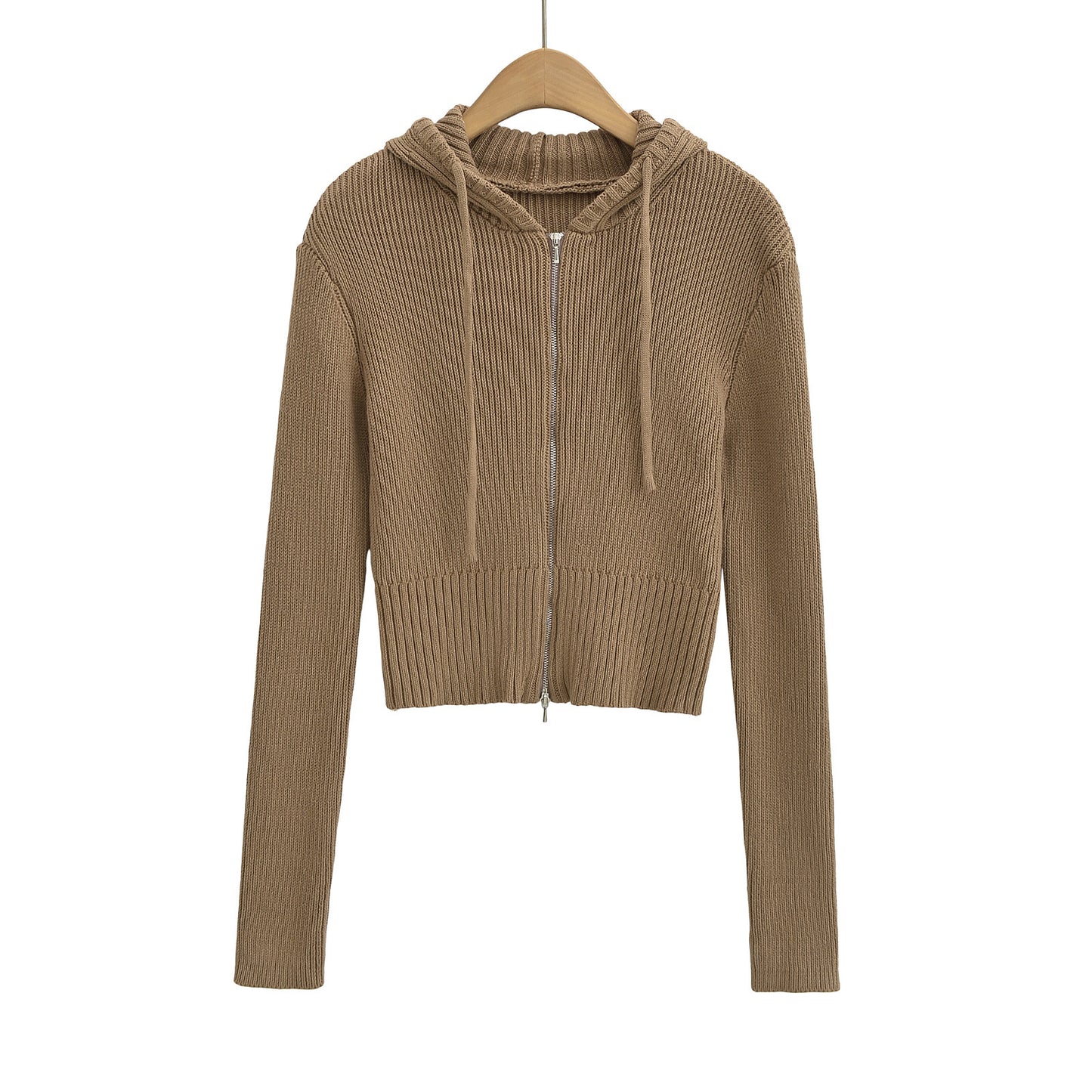 Dame afslappet Crop-hættetrøje med hætte og gennemgående lynlås Stilla