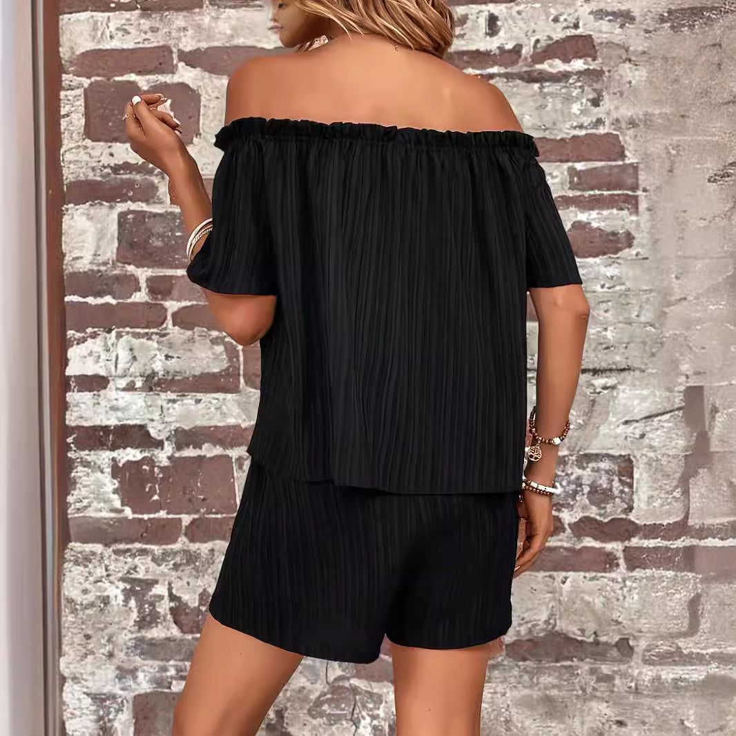 Dame Plisseret Off-Shoulder Jumpsuit Stilla