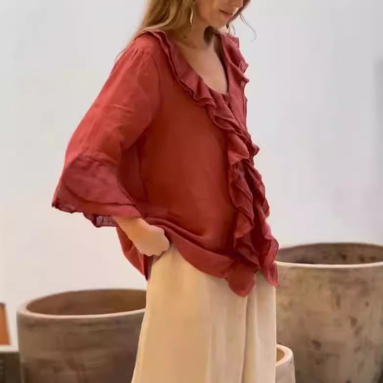Stilla | Stilfuld Rynket Bluse