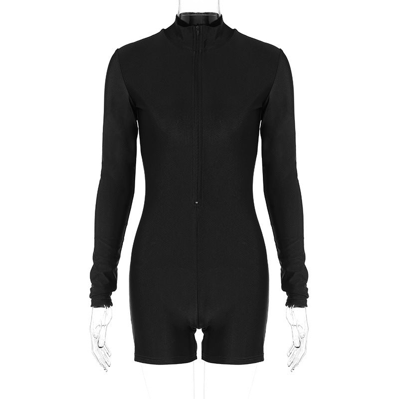 Damer Højhævet Langærmet Jumpsuit med figursyet Snit og praktisk Lynlås Stilla
