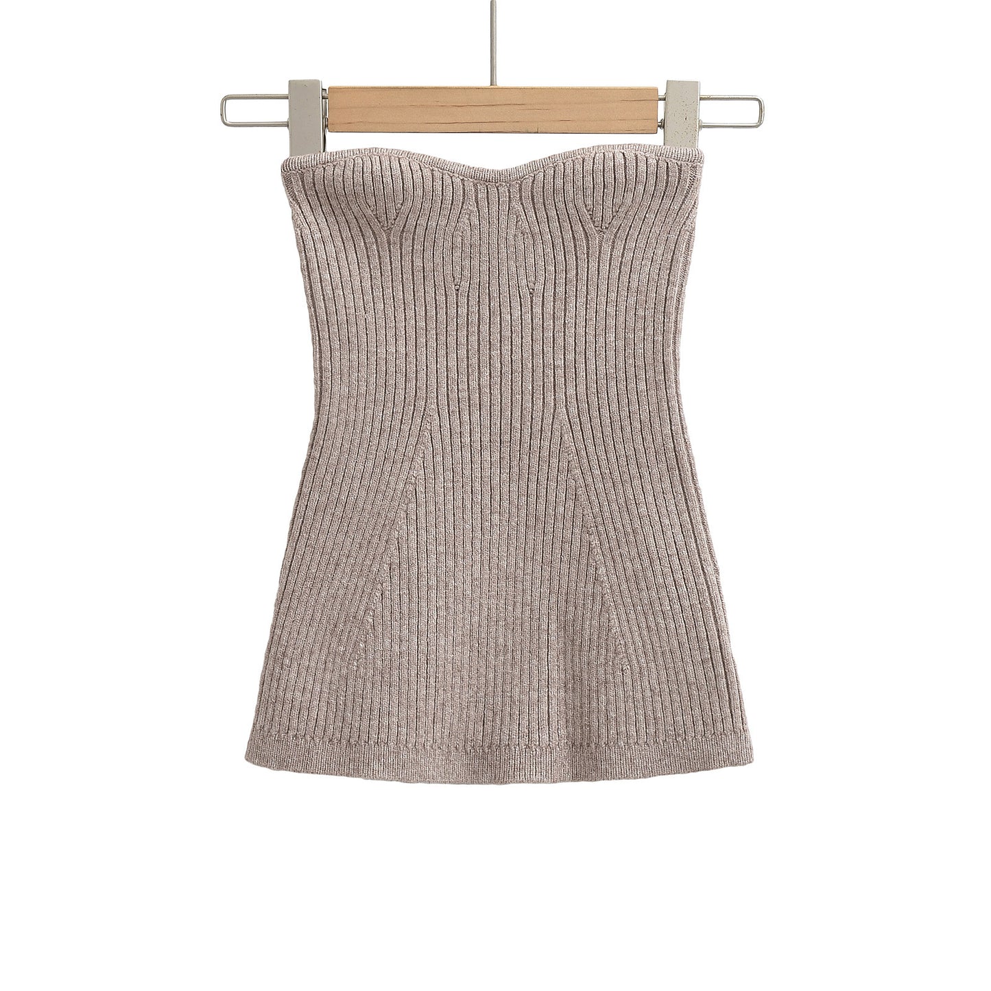 Dame Bandeau-top med fin ribstruktur og elastisk støtte Stilla