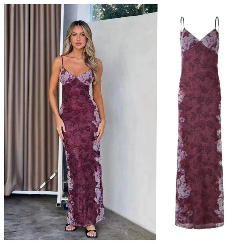 Dame Elegant Floral Slipkjole Stilla