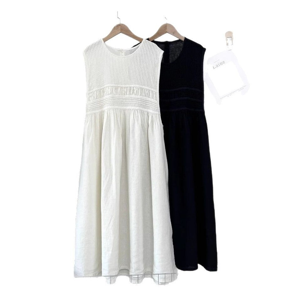 Dame afslappet flydende maxikjole med struktureret overdel Stilla