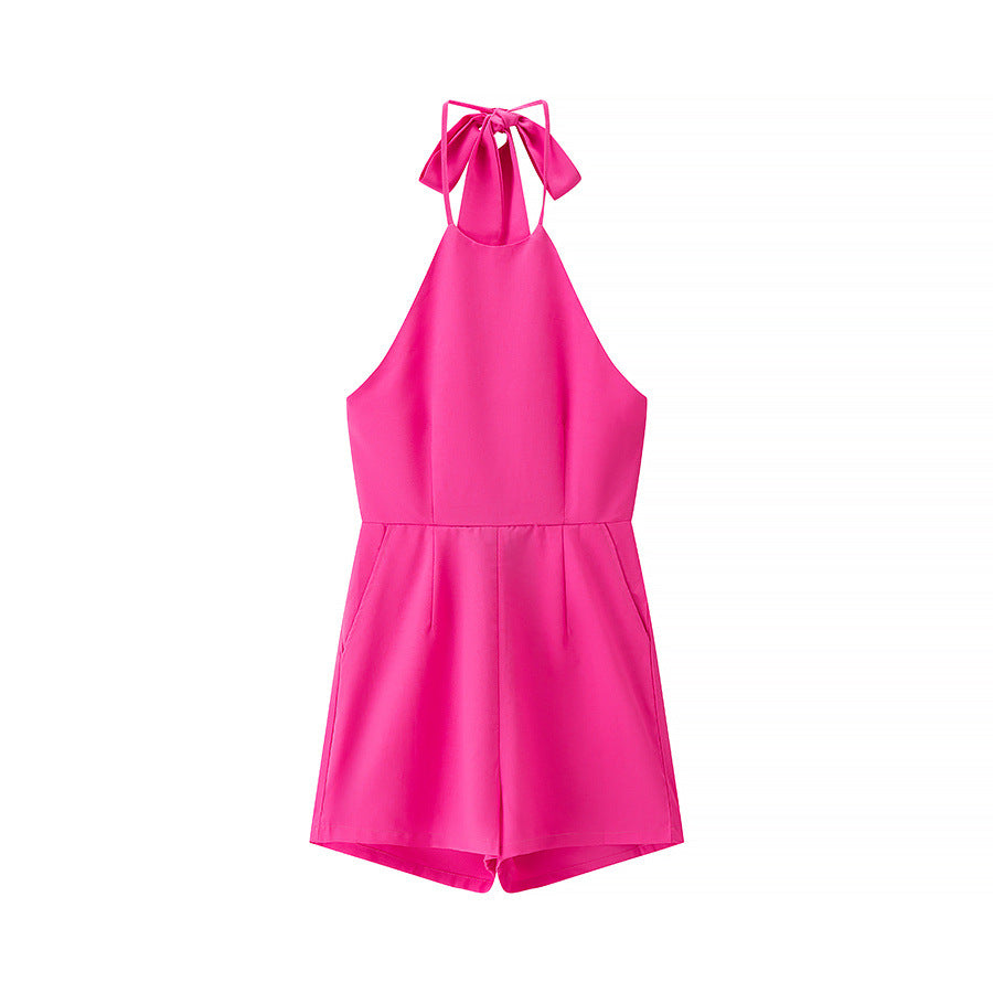 Dame jumpsuit med højtstående design og legende sløjfe lukning Stilla