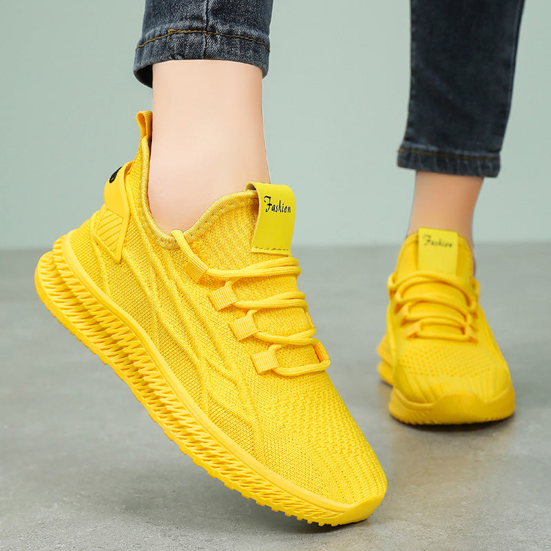 Dame Åndbare Fitness-Sneakers med elastisk snøresystem og stødabsorberende sål Stilla