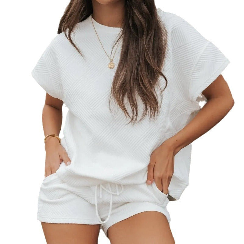 Dame afslappende fritidssæt med korte bukser og afslappet overdel Stilla