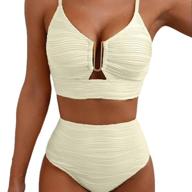 Dame Højtaljede Rib-Bikini-Sæt Stilla 1750840330