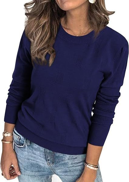 Dame afslappet sweater med struktureret design og rund halsudskæring Stilla